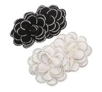 BESPORTBLE 2paires Clips De Chaussures Fleuris Pour Femmes Forme De Rose Ornements Floraux Tissu Détachables Accessoires De Mariée Pour Talons Hauts