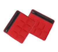 BESPORTBLE 2pcs Rembourrage de Mentonnière pour Casque de Moto et Vélo en Éponge PU Rouge, Ajustement Sécurisé et Entretien Facile Pratique du Cyclisme et Moto
