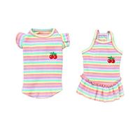 BESPORTBLE 2pcs Robe Chemise Chien Robe Adorable Chiot Gilet Animal De Compagnie Été Été Frais Vêtements Animaux