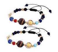 BESPORTBLE 2pcs Système Solaire Bracelet Enfants Bracet Mignon Bracelet Perles En Pierre Naturelle Galaxy Bijours Pour Les Jeuilles Duite
