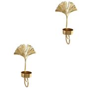 BESPORTBLE 2pièces Applique Murale Forme De Bougeoir Suspendu Décoratif pour Chambre Et Salon Porte-Bougie Mural Métal Doré pour Ambiance Romantique Et Élégante