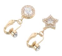 BESPORTBLE 2pièces Bijou de Nombril sans Piercing à Clip Lot de Anneaux avec Pendentif Étoile Zircon pour Femme Décoration de Bijoux de Corps