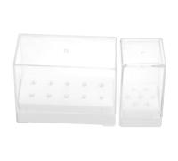 BESPORTBLE 2pièces Boîte De Rangement Manucure Pour Embouts Ponceuse Ongles Support Plastique Blanc Et Organisateur Compact Et Léger Pour Stockage Embout Ponceuse Ongle