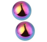 BESPORTBLE 2pièces Boule Acier Inoxydable Boule Métallique Colorée à Finition Miroir Accessoire Décoratif Multifonctionnel pour Maison