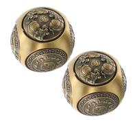 BESPORTBLE 2pièces Boules de Baoding Traditionnelles Laiton à Six Faces Gravées Boules Exercice pour Rééducation Main Renforcement des Doigts Anti-stress pour Bureau et Relaxation à Domicile