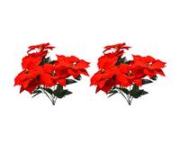 BESPORTBLE 2pièces Bouquets De Fleurs De Noël Artificielles Poinsettia Rouge pour Décoration De Sapin Et Centre De Table pour Noël Et Événements Spéciaux