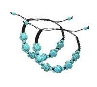 BESPORTBLE 2pièces Bracelet Tortue Turquoise Pour Femme Bijoux Créatifs Avec Perles Accessoire Élégant Vintage