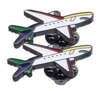 BESPORTBLE 2pièces Broche Avion Cartoon Alliage Lot De Broche Émaillée Drip Oil Voyage Épingles Unisexes Pour Vêtements Décontractés Femme Et Homme Accessoires Mode Ciel Bleu