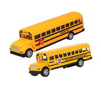 BESPORTBLE 2Pièces Bus Scolaire Modèles Réalistes à Tirer Véhicules pour Garçon Fille Portes Ouvrantes et Signaux Arrêt pour Garçons et Filles Ans