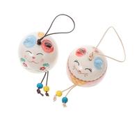 BESPORTBLE 2pièces Carillon Éolien Céramique Forme de Chat Carillon Éolien Japonais Suspendu Lot de Style Aléatoire