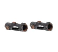 BESPORTBLE 2pièces Cave De Cachette pour Aquarium Décoration Naturelle Forme De Tronc Arbre pour Poissons Et Crevettes Ornement Réaliste pour Réservoir Eau Et Terrarium