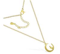 BESPORTBLE 2pièces Collier Lapin Et Lune Avec Pendentif Pour Femme Fille Cadeau Cuivre Finition Soignée