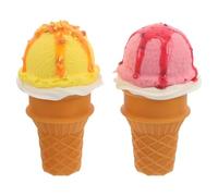 BESPORTBLE 2pièces Cornets De Glace Factices Glace Simulée Réaliste Accessoire De Mise Scène pour Aliment Factice Décorations Alimentaires