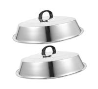 BESPORTBLE 2pièces Couvercles De Wok Acier Inoxydable Lot De Couvercles Universels Pour Poêles Et Casseroles Protection Anti-éclaboussures Accessoire De Cuisine Pratique