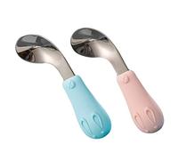 BESPORTBLE 2Pièces Cuillères Apprentissage Inoxydable pour Garçon Fille Ustensiles de Restauration pour Sevrage Premiers Repas