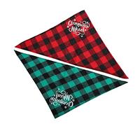 BESPORTBLE 2pièces Écharpes De Noël Plaid pour Chiens Bandanas Triangulaires Confortables pour Animaux De Compagnie Accessoires Festifs pour Chiens