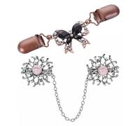 BESPORTBLE 2pièces Épingle de Revers Métal Clip de Broche pour Pull Épingle de Poitrine Délicate Broche Assortie à Châle et Écharpe Couleur Aléatoire