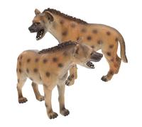BESPORTBLE 2Pièces Figurines de Hyène Réalistes Plastique Éducatif de Modèles pour Garçon Fille pour Apprentissage des Animaux et Jeu Imaginatif