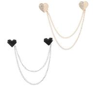 BESPORTBLE 2pièces Fringe Et Pompon Broche De Cœur Pour Femme Bijoux Pour Cardigan Robe Manteau