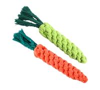 BESPORTBLE 2pièces Jouet Interactif Forme De Légume pour Animaux De Compagnie Nettoyage des Dents Et Mâchouillage Coton Carotte Rouge Carotte Verte
