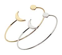 BESPORTBLE 2pièces Lot de Bracelets Joncs pour Femmes Bracelet Lune Bijoux de Poignet Décoratifs Ajustables