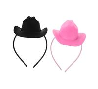 BESPORTBLE 2pièces Mini Cowgirl Hat Headband Lightweight Western Party Hair Accessory for Women Girls Halloween Festival Celebration
