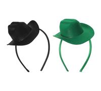 BESPORTBLE 2pièces Mini-serre-tête Chapeau de Cowgirl Lot de Accessoires de Coiffure pour Femmes Bandeaux Western pour Fêtes et Déguisements