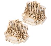BESPORTBLE 2pièces Miniature Fontaine De Trevi Résine Décoration Italienne pour Bureau Et Aquarium De Sculptures Architecturales De Rome Souvenir Touristique