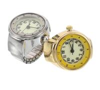 BESPORTBLE 2pièces Montre-Bracelet Digitale Rétro Bague-Montre à Bracelet Élastique Mouvement à Quartz Précis Bijou pour Homme et Femme