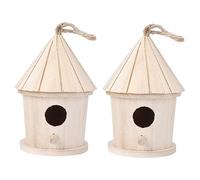 BESPORTBLE 2pièces Nid Oiseau Créatif Forme De Tour pour Oiseaux Domestiques Accessoires pour Oiseaux Extérieur Et Jardin Jaune