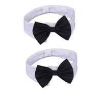 BESPORTBLE 2pièces Nœud Réglable pour Chien Coton Noir Et Blanc Collier Élégant pour Et Événements s