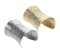 BESPORTBLE 2pièces Ouvert Métal Pour Femme Design Simple Et Confortable Lot De Manchettes De Bras Avec Motif