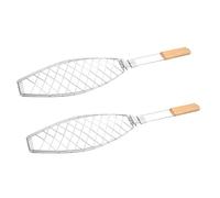 BESPORTBLE 2pièces Panier à Poisson pour Barbecue Panier à Poisson Pliable Cage à Barbecue Acier Inoxydable pour Cuisson Intérieure Pique-niques Extérieurs