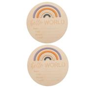 BESPORTBLE 2pièces Panneau Annonce De Naissance Rond Né Avec Motifs Arc-ciel Pour Photos Et Inscriptions De Nom De Naissance