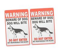 BESPORTBLE 2pièces Panneau Avertissement Chien Plaque Décorative Pour Extérieur Et Intérieur Pour Jardins Portails Clôtures Et Murs Signalétique Et Pratique
