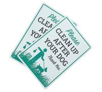 BESPORTBLE 2Pièces Panneau Avertissement pour Chiens Veuillez Nettoyer Après Votre Chien Décoration de Jardin et de Toilettes pour Animaux