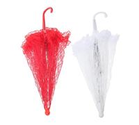 BESPORTBLE 2pièces Parapluie Dentelle Brodée Parapluie Décoratif pour Mariage ou Goûter Lot de Petits Parapluies Dentelle