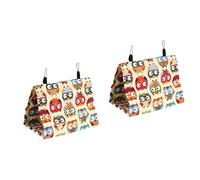 BESPORTBLE 2pièces Parrot Nest Triangle Hanging Sleep Nest Toile pour Oiseaux De Compagnie avec Motif Hibou Accessoire Et Pratique pour Perroquets Et Animaux De Compagnie