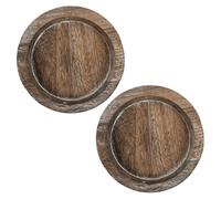 BESPORTBLE 2pièces Plateau Bois Décoratif Rond de Service pour Table Basse Cuisine ou Salle de Bain pour Bougies Chauffe-Plats