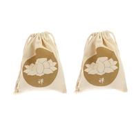 BESPORTBLE 2Pièces Sac de Rangement pour Bol Chantant Bouddhiste Sac Coton et Lin avec Cordon de Serrage Pochette Compacte pour Bol Sonore Tibétain Accessoire de Zen