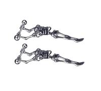 BESPORTBLE 2Pièces Skull Teardrop Earrings For Men Funny Stainless Steel Eardrops Durable And Stylish Jewelry For Parties Festivals And Daily Wear