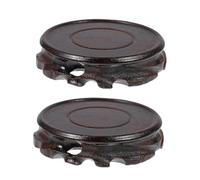 BESPORTBLE 2pièces Socles Bois Massif pour Fleurs Support Décoratif pour Vases Et Statues Bases Rondes Artisanales Bois pour Bonsaïs Et Œuvres Art