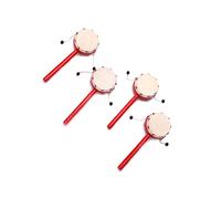 BESPORTBLE 2pièces Tambour à Traditionnel Peau De Mouton Avec Manche Bois Rouge Pour Garçon Fille Éducatif De Percussion Musicale Lot De Favorise Coordination Main-oeil Et Capacité Écoute