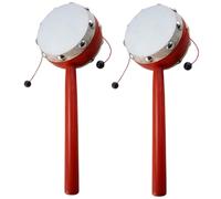 BESPORTBLE 2pièces Tambour Double Face Bois Avec Peau De Mouton Blanche à Main Pour Garçon Fille Sensoriel Stimulant La Motricité Et Écoute Des Garçon Fille