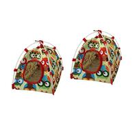 BESPORTBLE 2pièces Tente Oiseau Tissu Canvas pour Perruches avec Coussin Modèle Chat Hibou pour Animaux De Compagnie