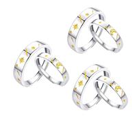 BESPORTBLE 3 Ensembles Bague De Couple Anneau Bagues De Couple Assorties Bagues D'amoureux Bagues De Couples Assorties Quelques Bagues Bague Créative Bagues De Fiançailles Cuivre 2 Pièces * 3
