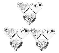 BESPORTBLE 3 Ensembles Boîte À Pendentif Photo Charme Collier Médaillon or Clé Nom Cœurs Médaillons Pour Femmes Qui Tiennent Des Images Cadre Métal 2 Pièces * 3