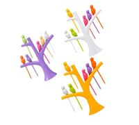 BESPORTBLE 3 ensembles Lot Pics Fruits Réutilisables Oiseau avec Support Arbre Apéritives pour Gâteau Sandwich et Dessert Décorations de Fête pour Adultes