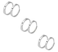 BESPORTBLE 3 Paires bague couple anneaux Bijoux pour les femmes anneau de lune bagues et elle bague de couples bagues de fiançailles pour hommes cuivre Silver