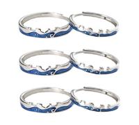 BESPORTBLE 3 Paires Bague de couple anneau couple assorti des bagues ouvertes bagues assorties pour les couples jolies bagues assorties Couples de promesses assorties bijoux de couple alliage